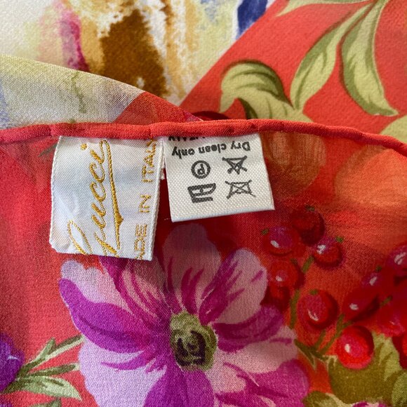 Gucci Oversized Silk Chiffon Shawl Wrap Oversized Scarf EUC - Picture 13 of 14